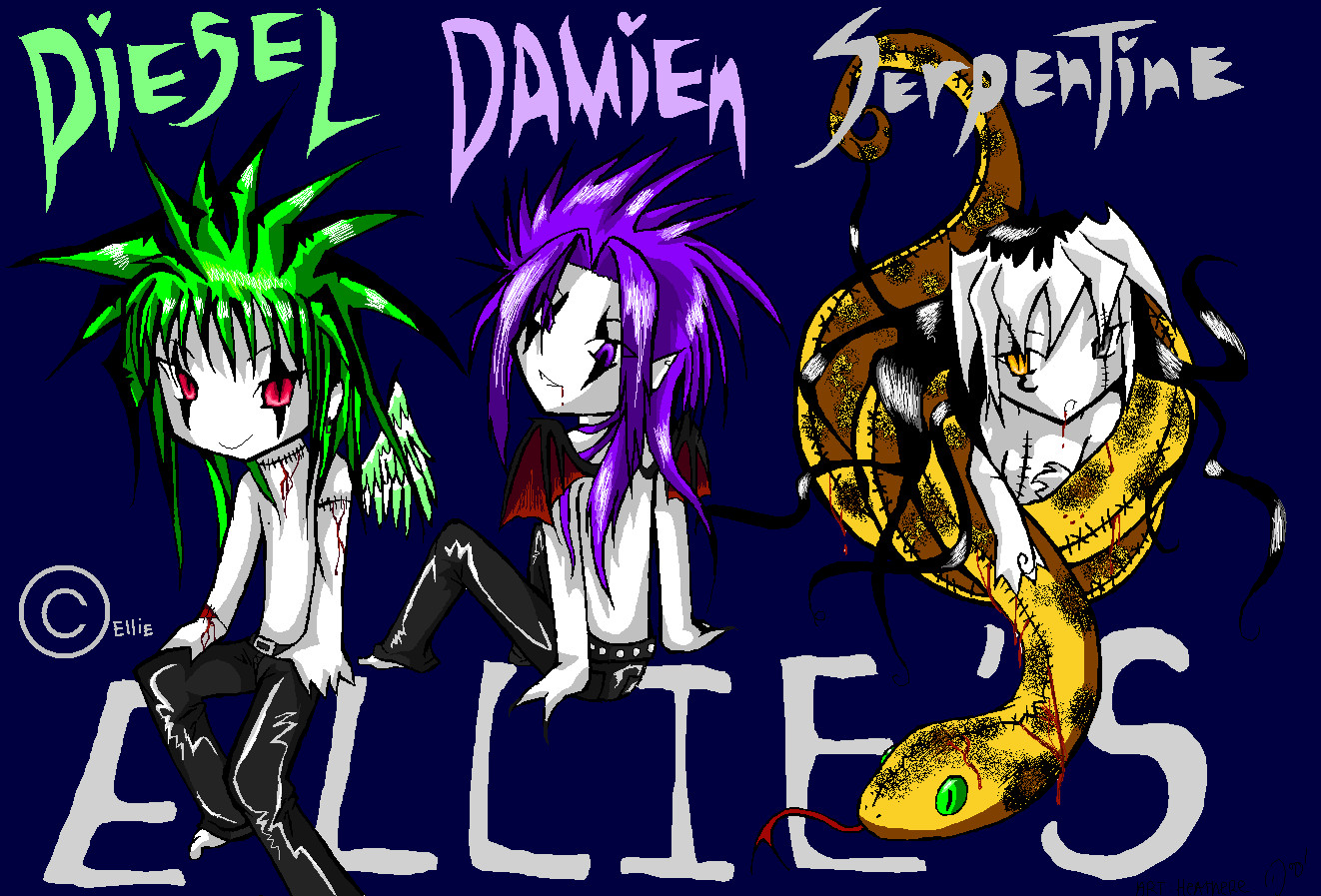 of Ellie's Lil' Angels: Damien, Diesel, and Serpentine ♥ by Heathere
