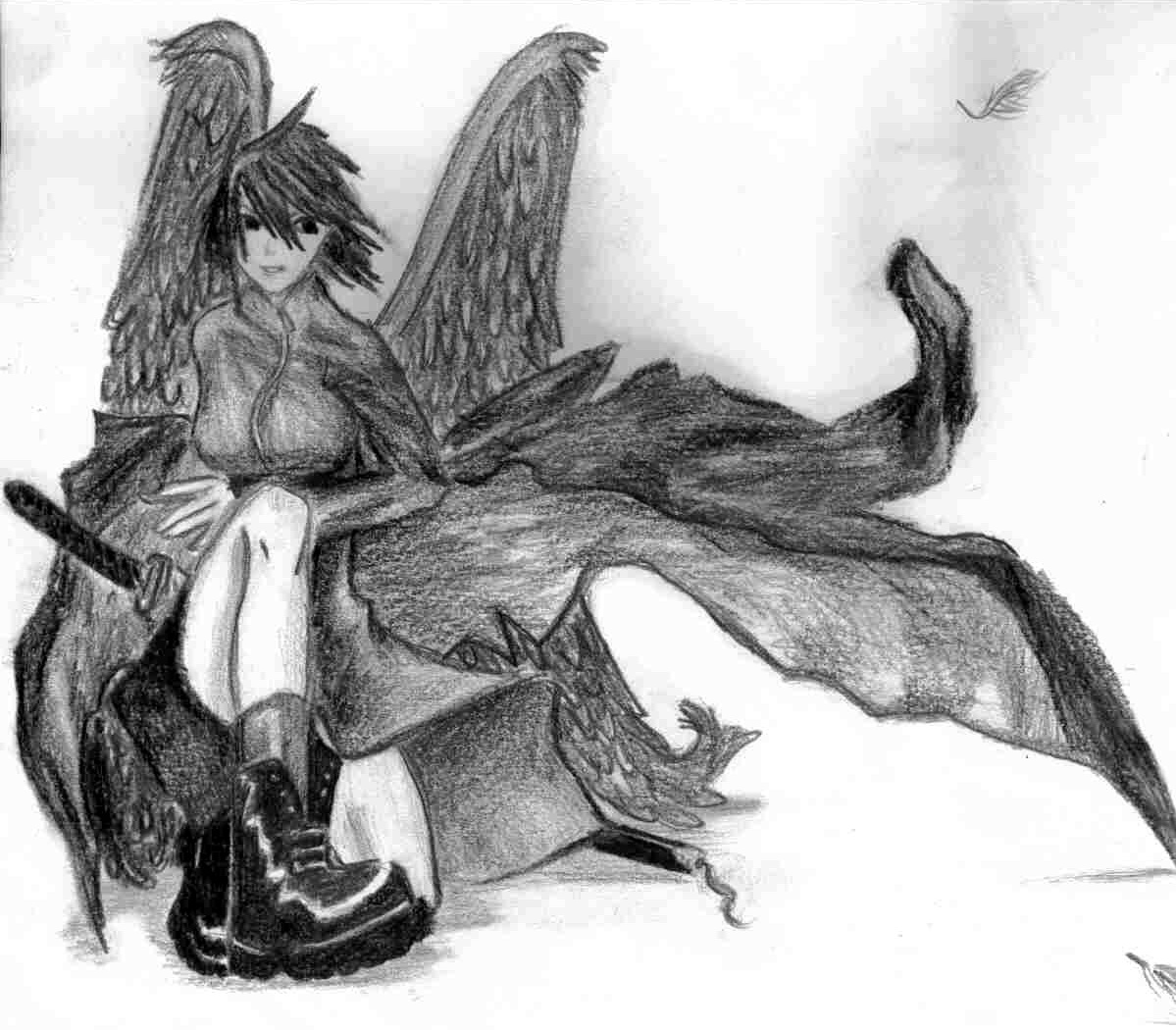 Dark Anime Angel by Heatherenie