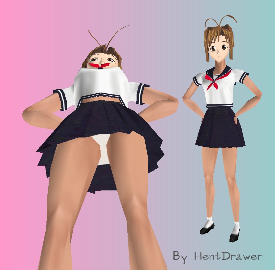 Schoolgirl Render - Upskirt by HentDrawer