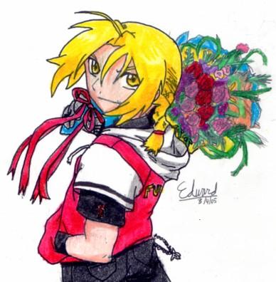 Edward with flowers by Hiei4242