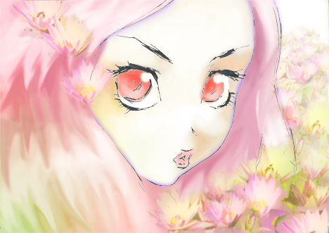 pink flower girl by High_Punch