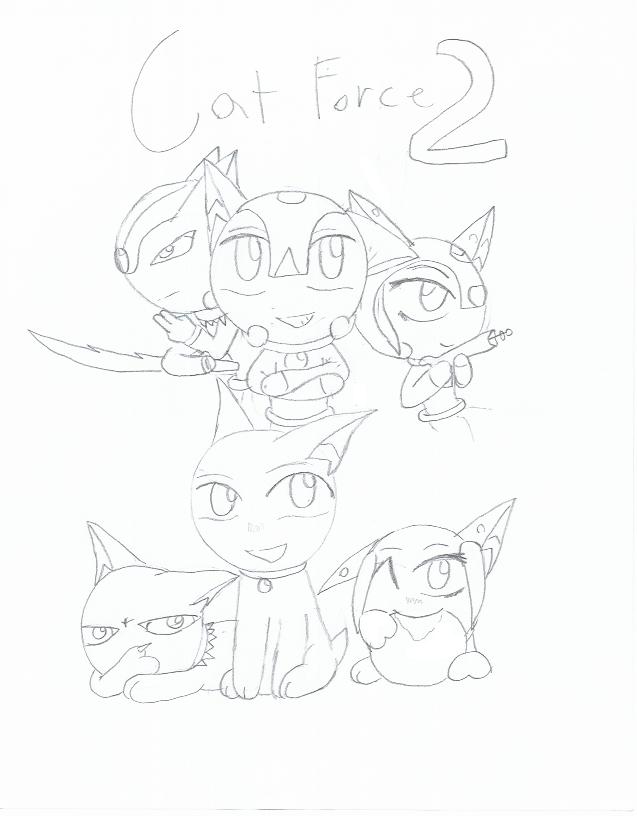 Cat Force2 *uncolored* by Hinta0002