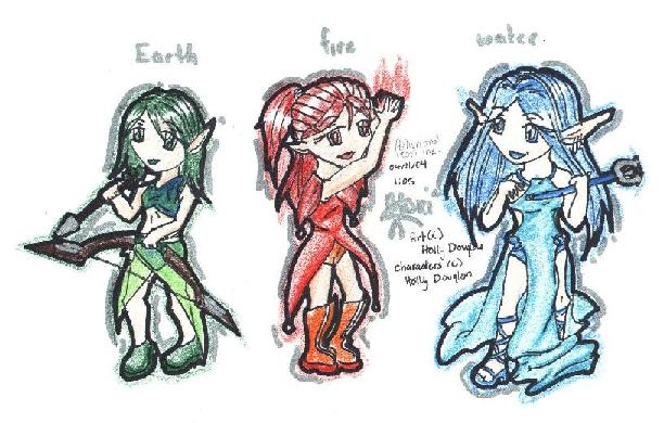 water, fire, earth by Hori