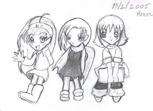 Pirika,Anna and Tamao(chibi) by Horo