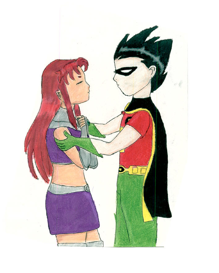 * Star Robin kiss (colored) by Hoshi_Hikarino