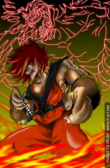 The ninja of flames by Huitzil