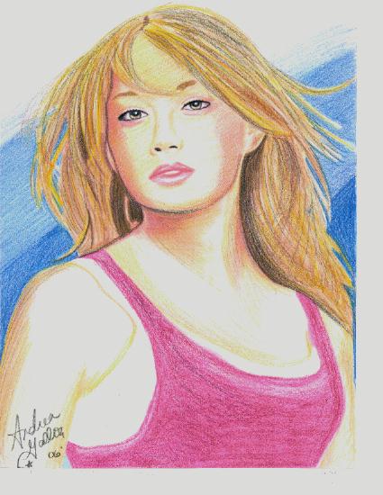 Hilary Duff in colored pencil by HurricaneComing