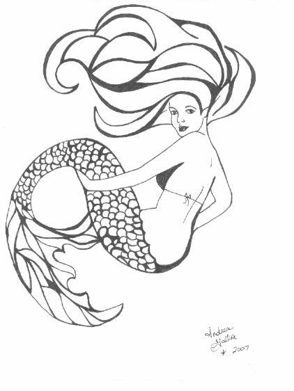 mermaid (tattoo design) by HurricaneComing