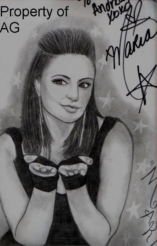 WWE diva Maria *autographed drawing* by HurricaneComing