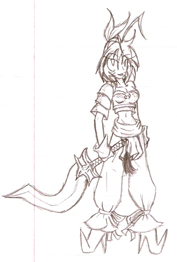 Some Warrior Girl (original doodle) by Hybrid_Sunshine