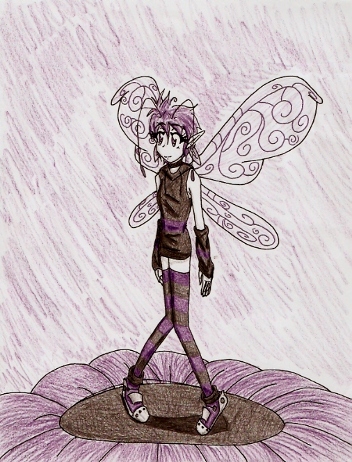 Black &amp; Purple Fairy Girl by Hybrid_Sunshine