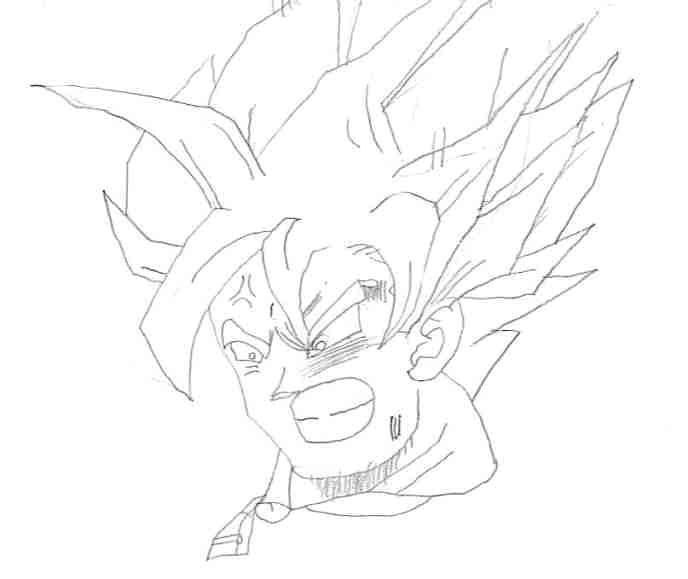 Goku going ssj form 3 (Not ssj3)( uncolored) by Hyper_Shadow
