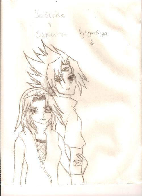 Sasuke and Sakura arm in arm by HyuugaNeji21