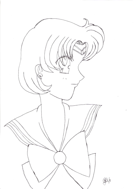 Sailor Mercury lineart by hagonemetal