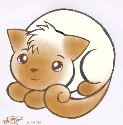 chibi kitty (colored) by hakashar