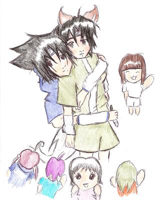 Sasuke protectin Sofy from Fangirls*Request for Sofy Uchiha* by happygurl
