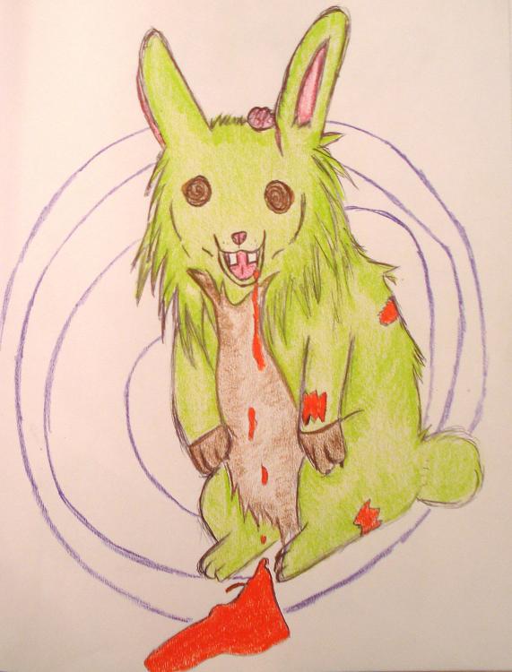 Zombie rabbit by happygurl