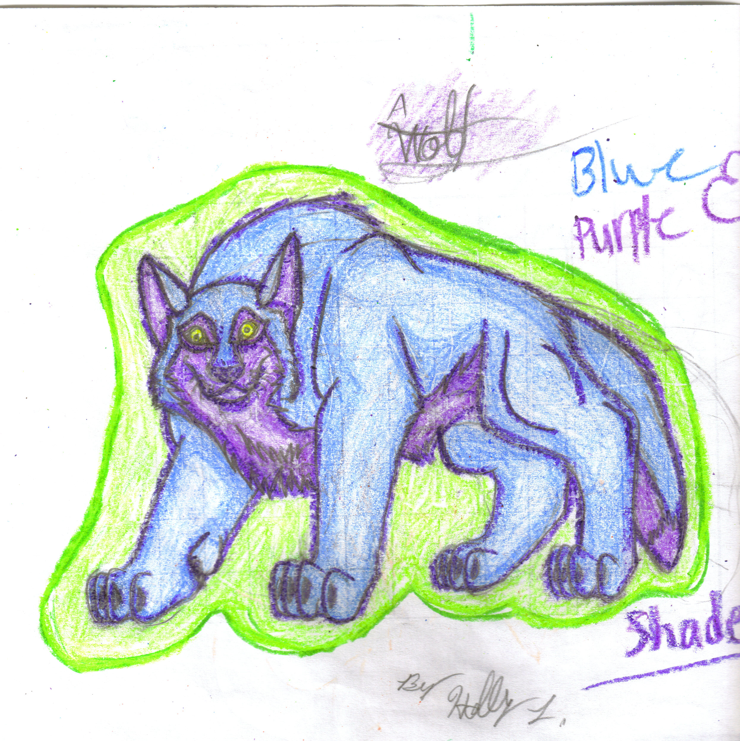 Blue & Purple Wolf by hawaiifan