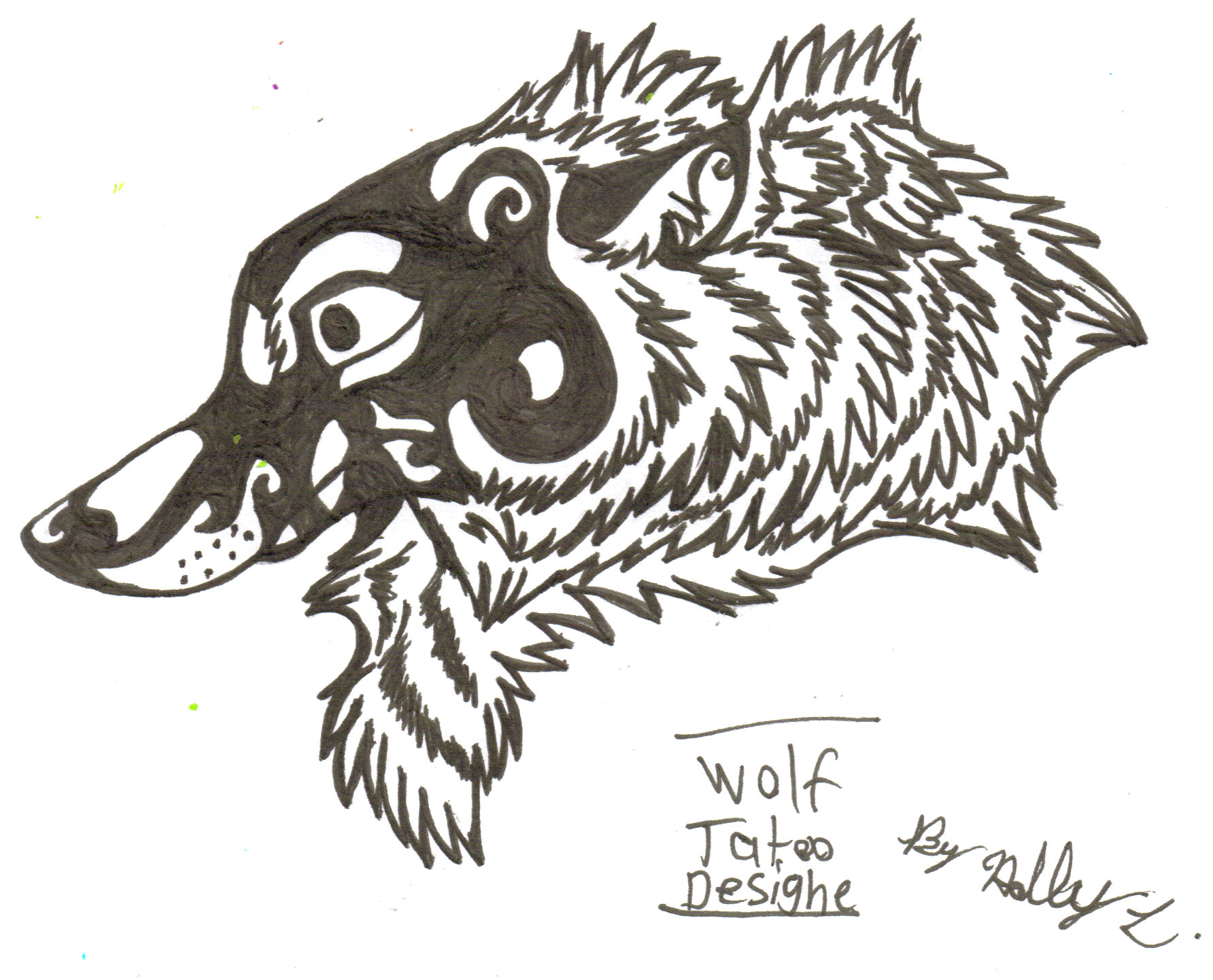 Wolf Tatoo Design by hawaiifan
