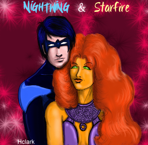 nightwing and starfire by hclark