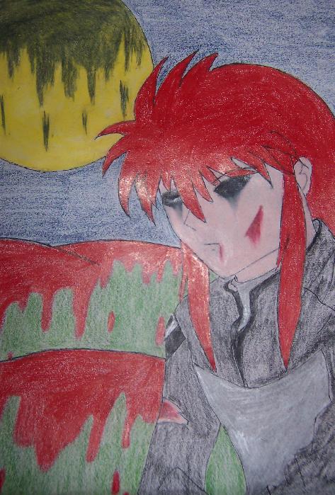 Evil Kurama (colored) by headintheclouds