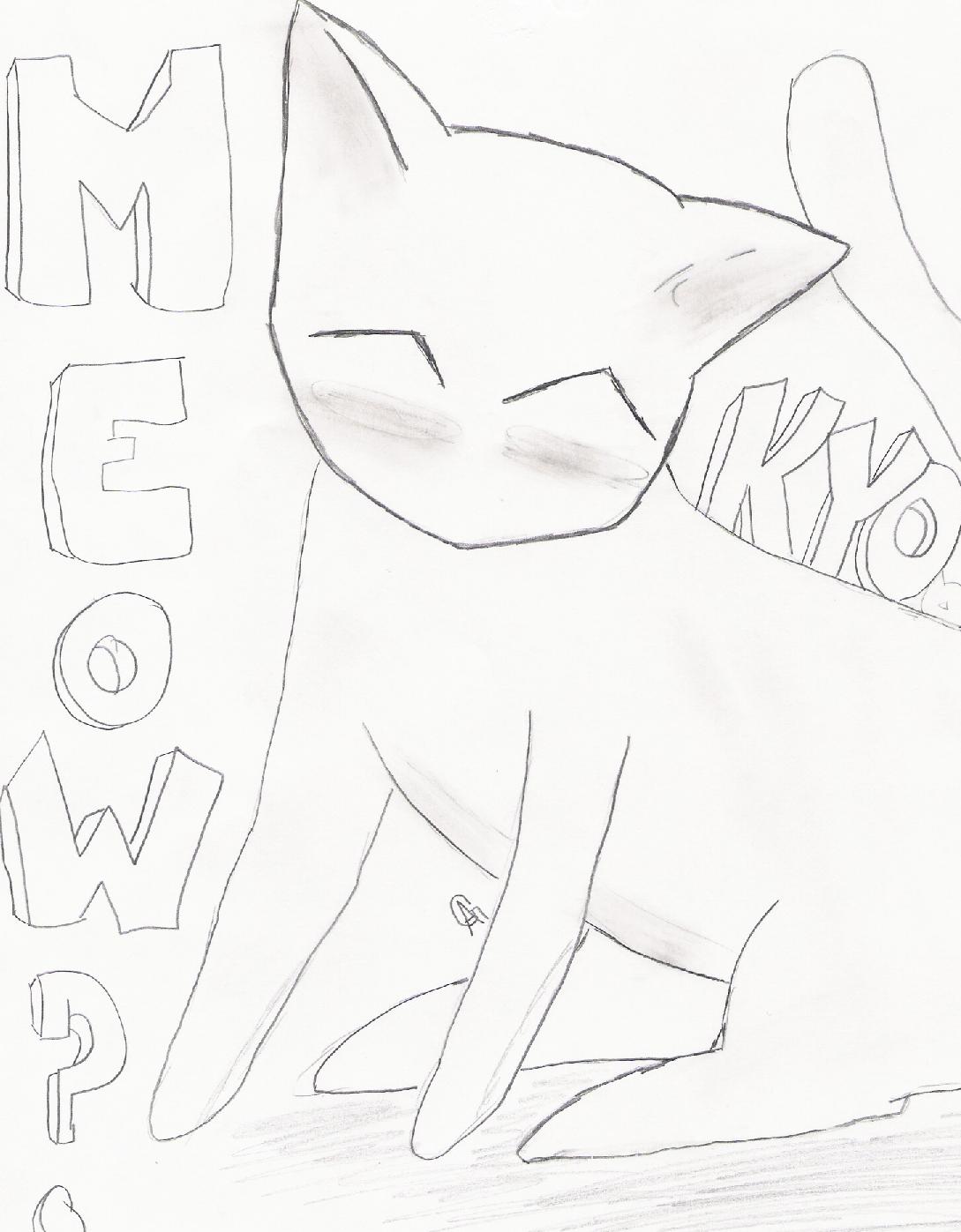 Request : Kyo kitty^-^ (uncolored) by heartlessXangel