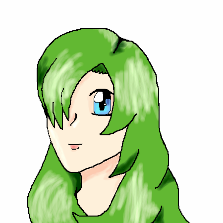 Green-haired girl by hell_fire_pheonix