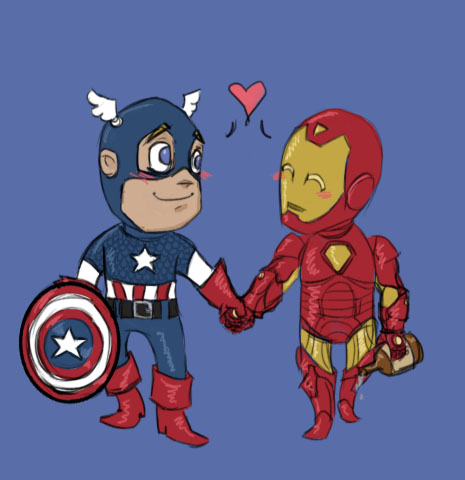 Cap and IronMan by hep_kitten