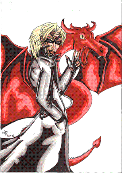 Vampire Marik and his Dragon Slifer by herroracer
