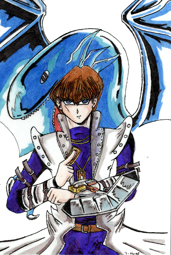 My first drawing of Seto kaiba by herroracer