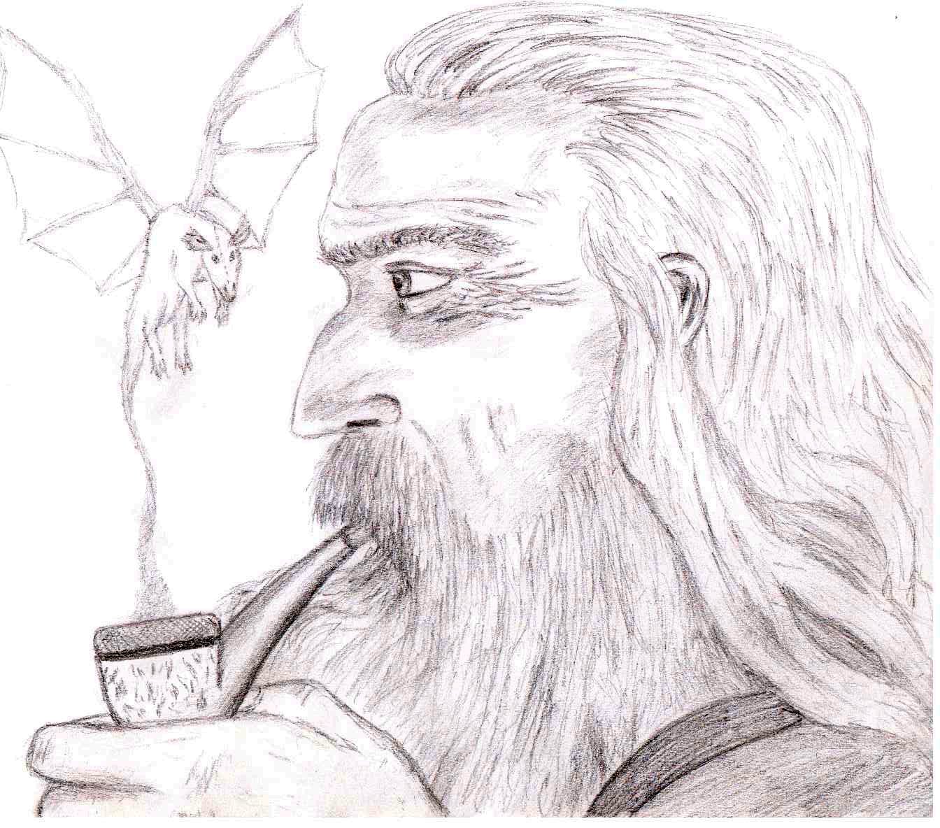Gandalf blowing smoke dragons by heylorlass