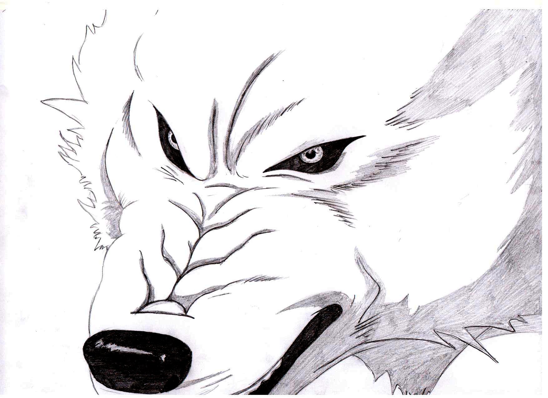 Kiba (wolf form) looking angry by heylorlass