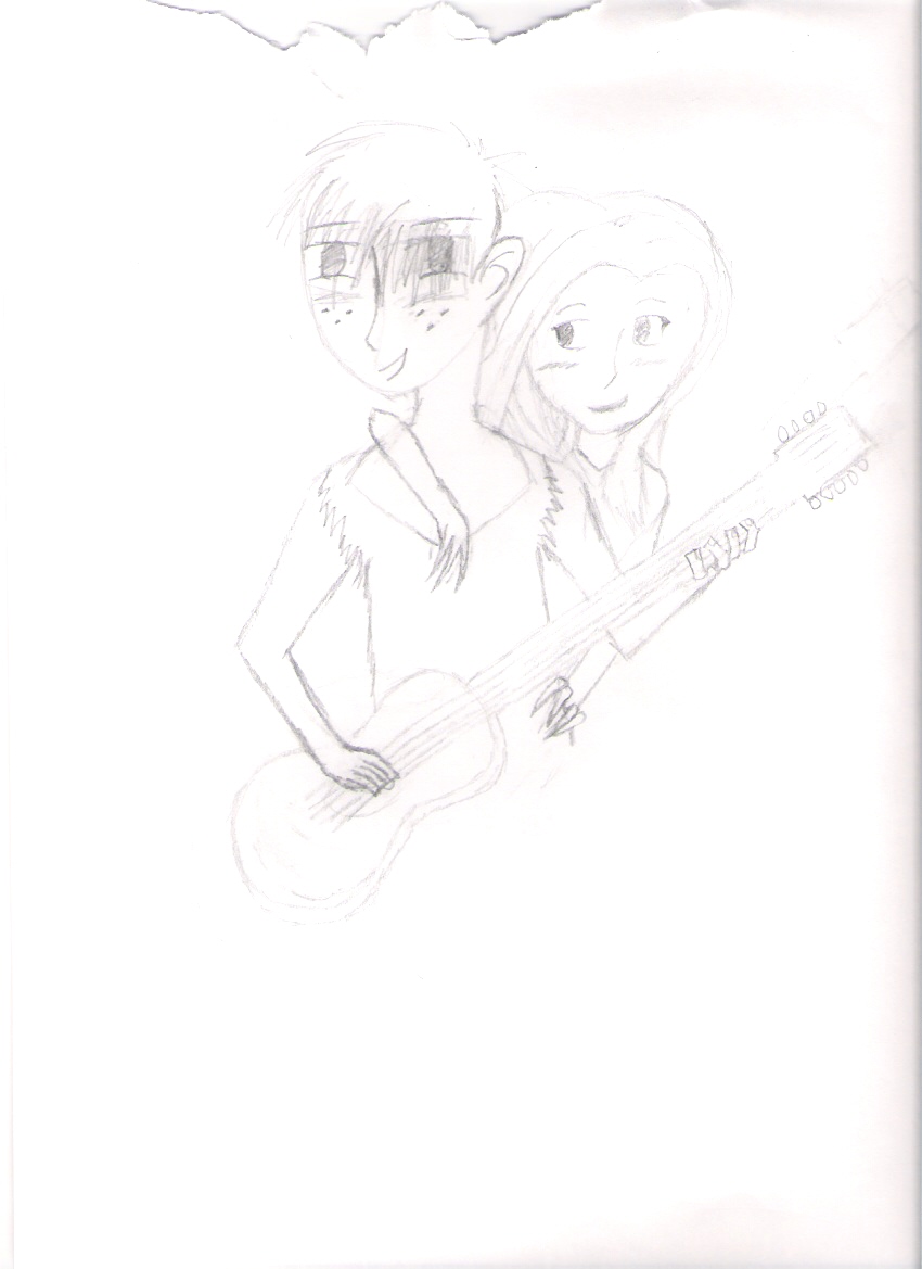 Ron with guitar and Kim by hieiyaoi