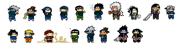 Naruto Pixel Chibies by hierophant