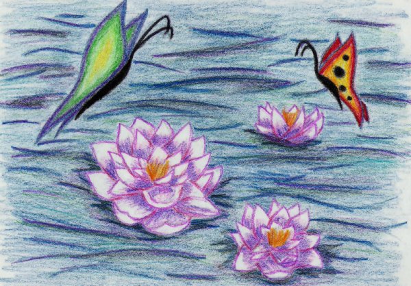 Butterflys and Water Flowers(gift for Alice) by hikarichaos14