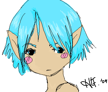 blue-haired elf boy by holla_momo