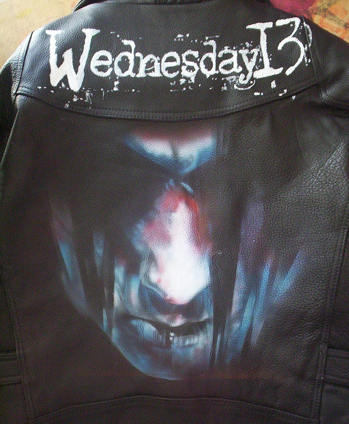 Airbrush on black leather by hotleather