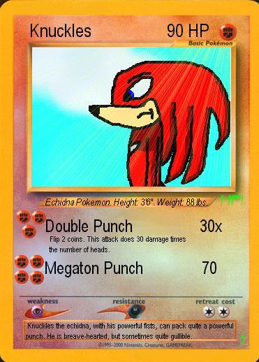 Knuckles Pokemon Card by hyperfox01