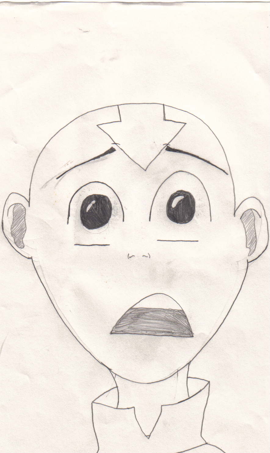 the 2nd pic of aang being not so happily suprised by ILoveAang
