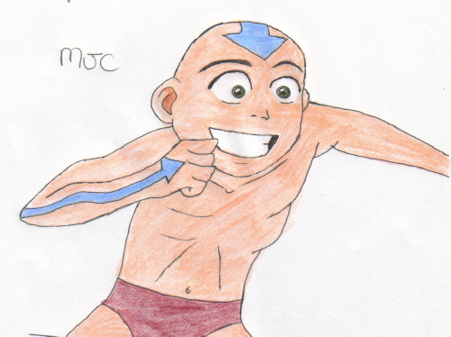 Aang in his underwear bout to swim... by ILoveAang