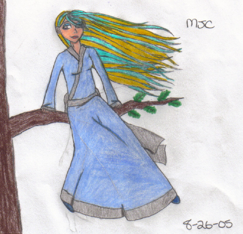 Some girl sitting on a tree branch... by ILoveAang