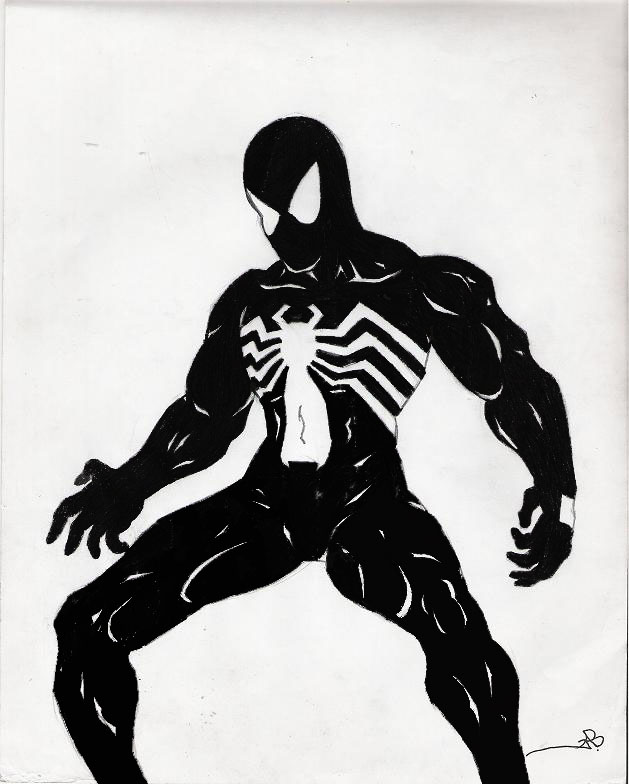 Peter Parker as Venom by INFIDELITY