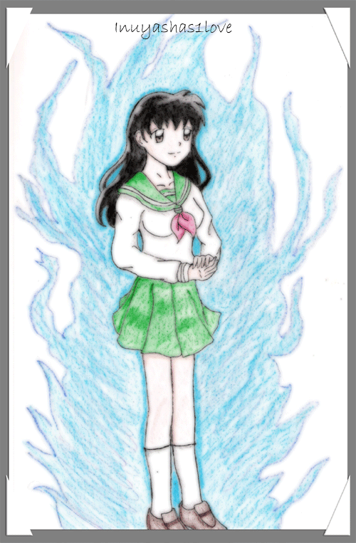 Kagome with fox fire stuff by INUYASHAS1LOVE