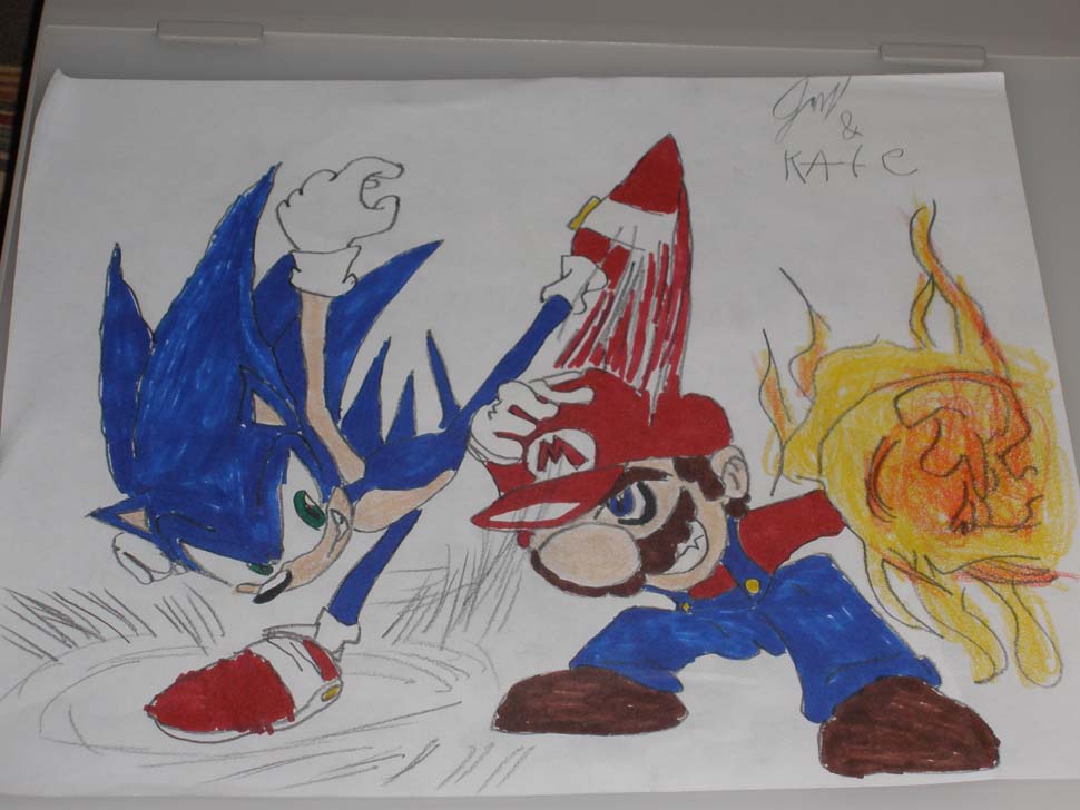 Sonic vs Mario by Iamphotoshop