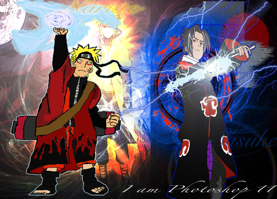 Naruto vs Sasuke by Iamphotoshop