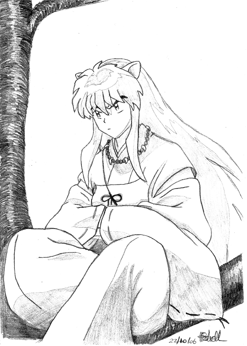 Inuyasha Sulks In A Tree by Ice_Vixin