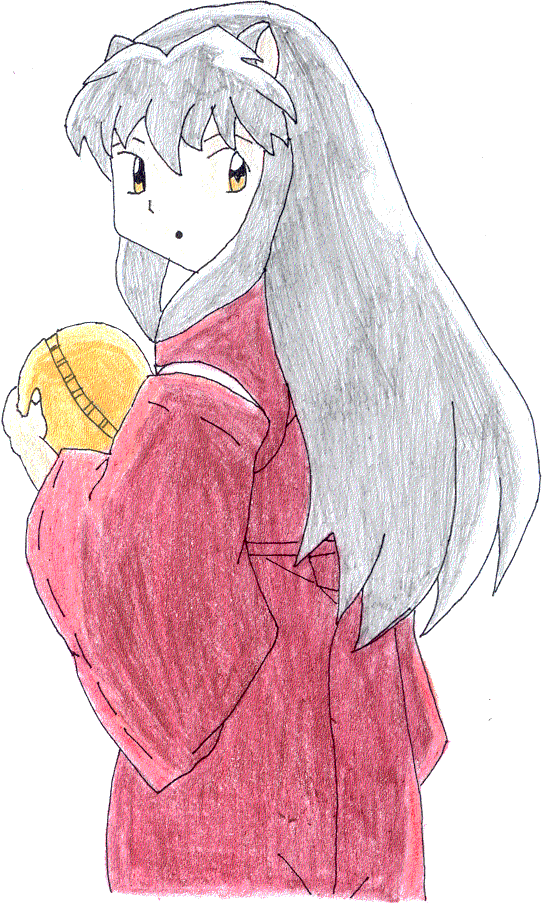 Inuyasha holding a ball by Icy_Dragon_Girl