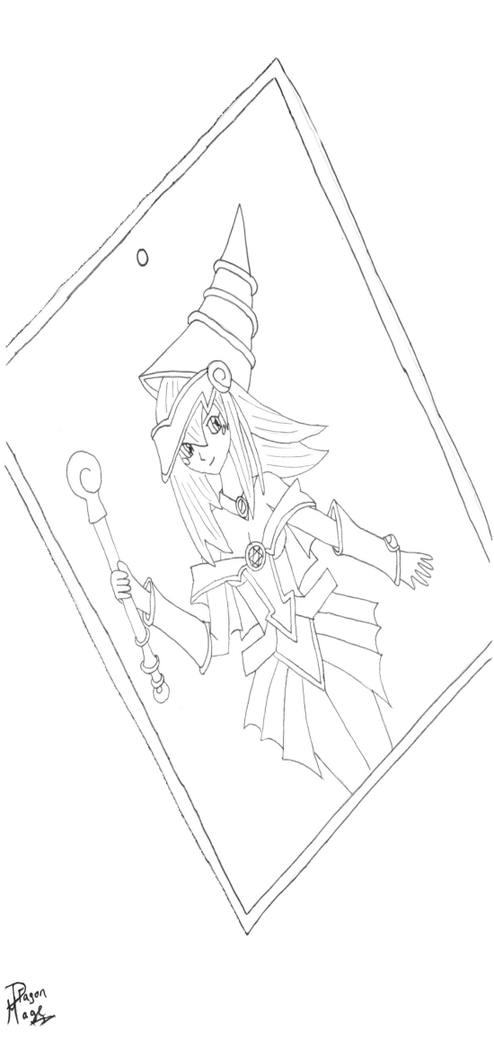 Dark Magician Girl (uncolored version) by Icy_Dragon_Girl