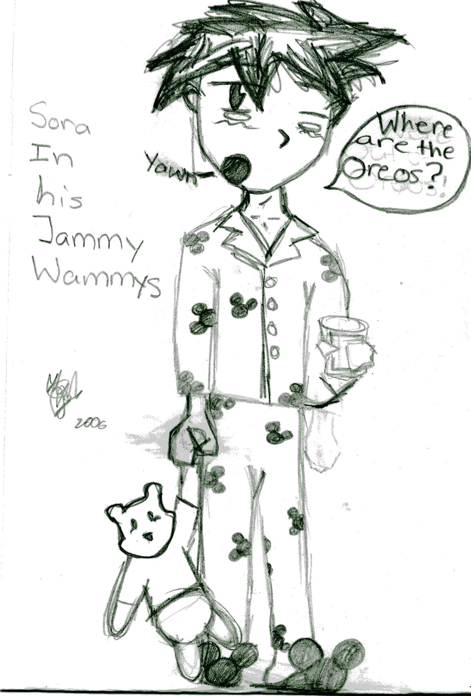Sora in his jammy wammys by Ilyh