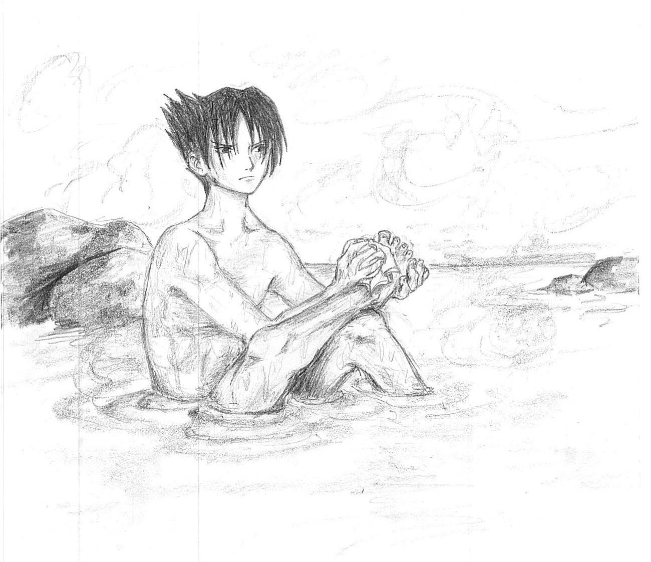 Sasuke Bathing by ImNotHere